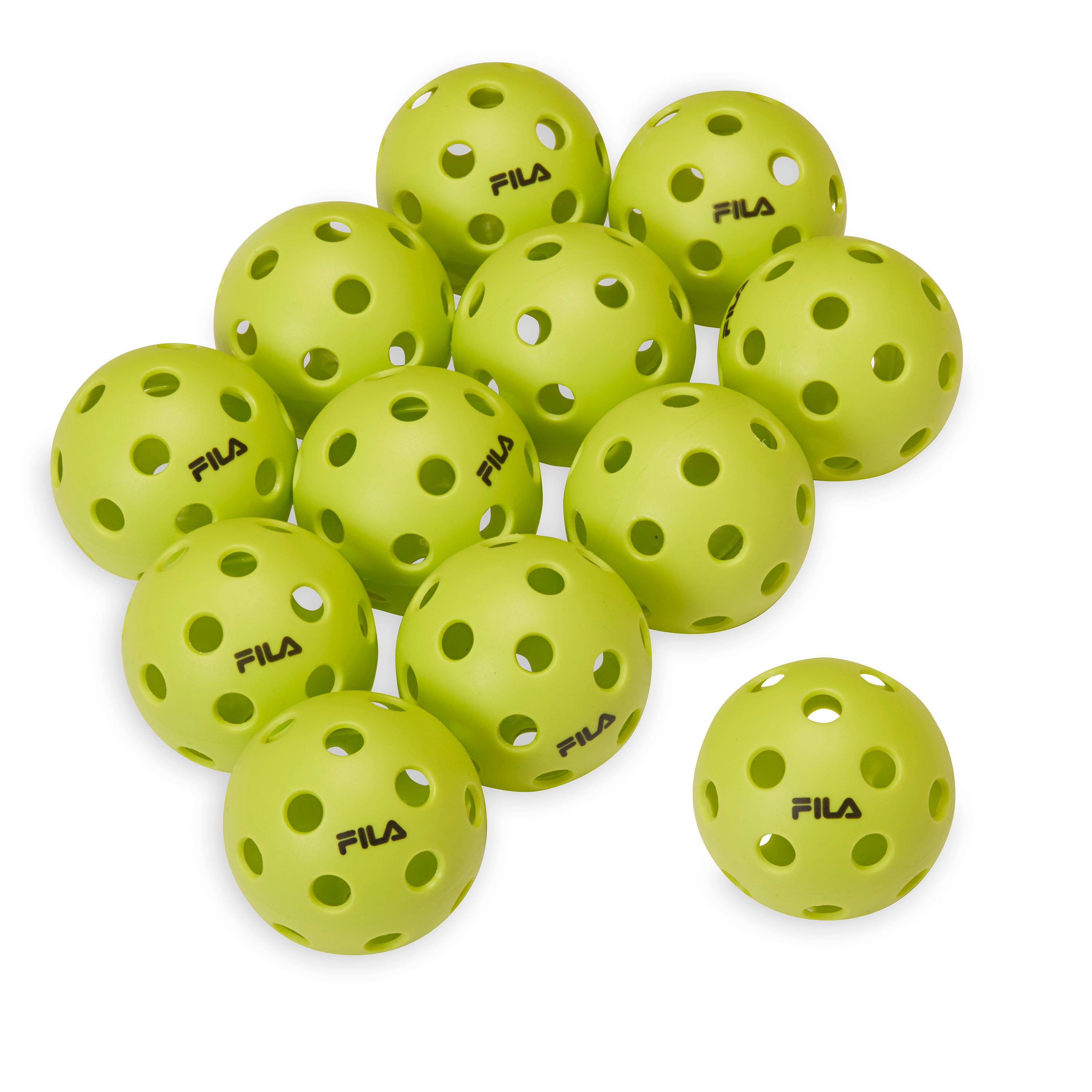 FILA Indoor Pickleballs (12-Pack) Lime without bag